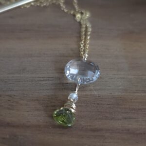 Prasiolite & Peridot Gold Necklace