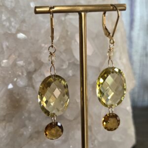 Oval Lemon Quarts Earrings