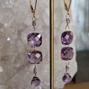 Amethyst Gold Earrings