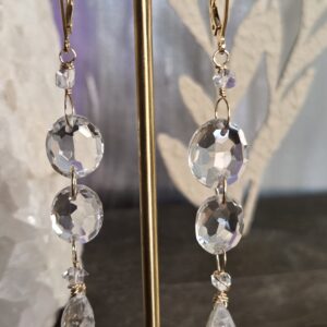 Clear Quartz & Herkimer Diamond Earrings