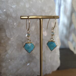 Gold Wrapped Turquoise Earrings