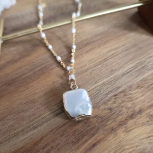 Pearl & White Enamel Gold Chan